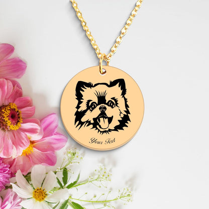 Pomeranian Dog Portrait Necklace - Personalizable Jewelry