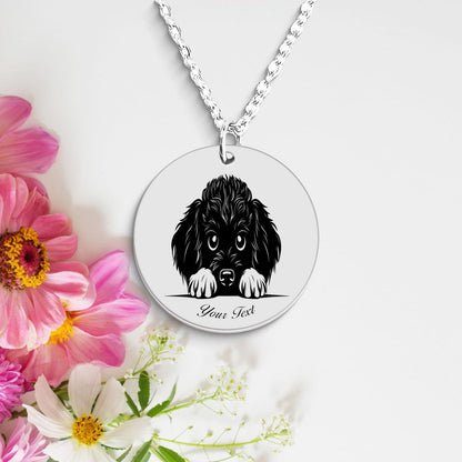 Poodle Dog Portrait Necklace - Personalizable Jewelry