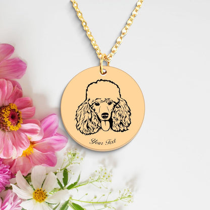 Poodle Dog Portrait Necklace - Personalizable Jewelry