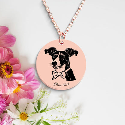 Rat Terrier Dog Portrait Necklace - Personalizable Jewelry