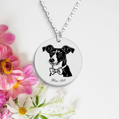 Rat Terrier Dog Portrait Necklace - Personalizable Jewelry