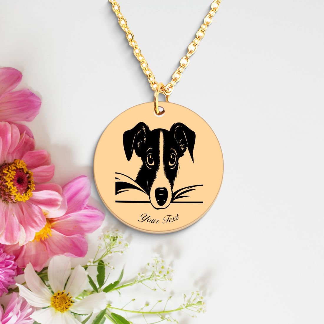 Rat Terrier Dog Portrait Necklace - Personalizable Jewelry