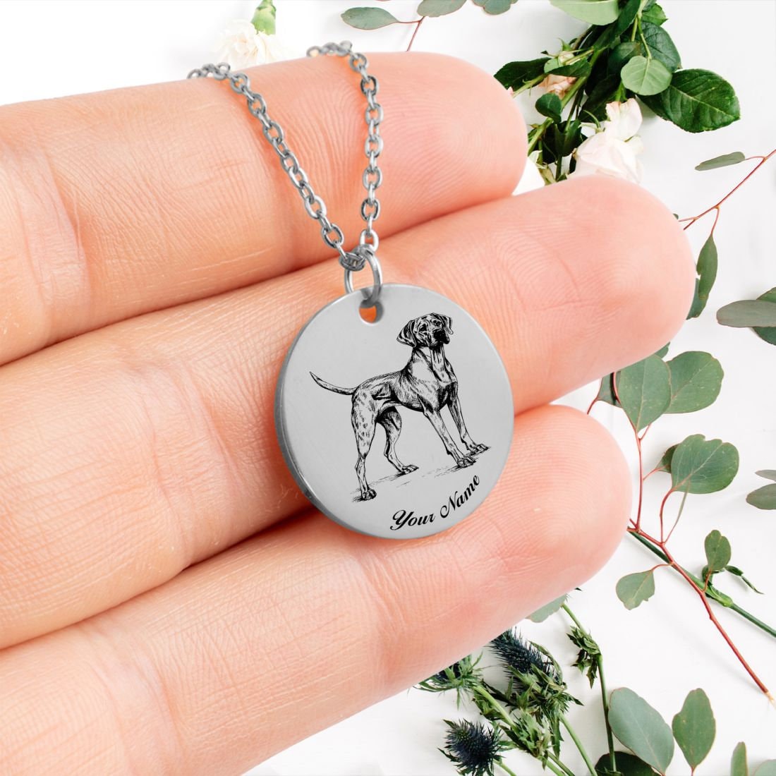 Rhodesian Ridgeback Dog Portrait Necklace - Personalizable Jewelry