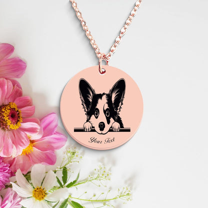 Welsh Corgi Dog Portrait Necklace - Personalizable Jewelry