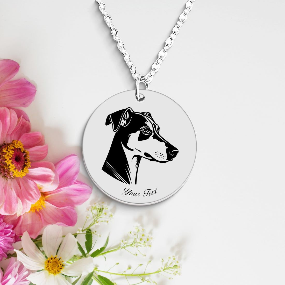 Whippet Dog Portrait Necklace - Personalizable Jewelry