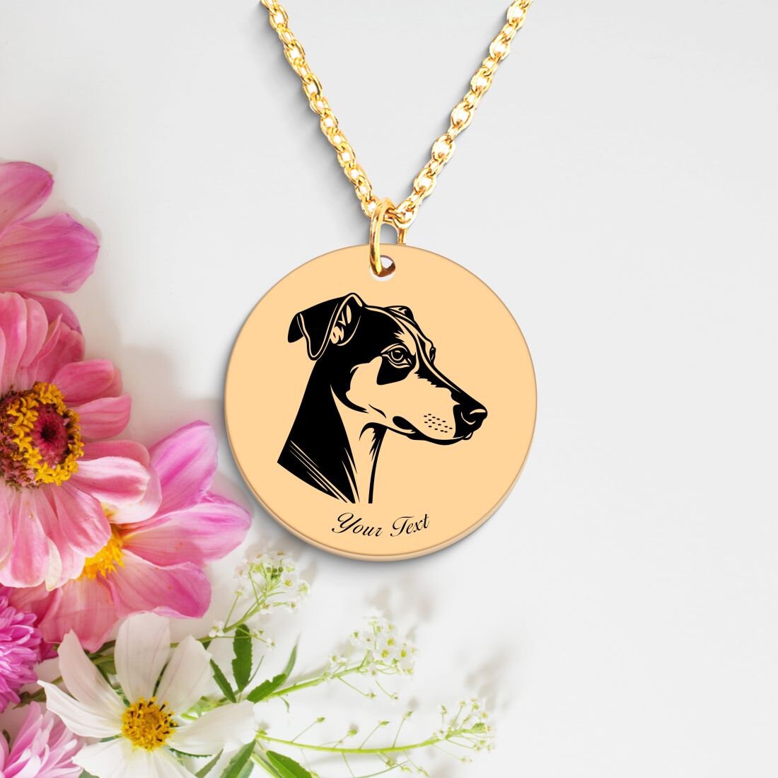 Whippet Dog Portrait Necklace - Personalizable Jewelry