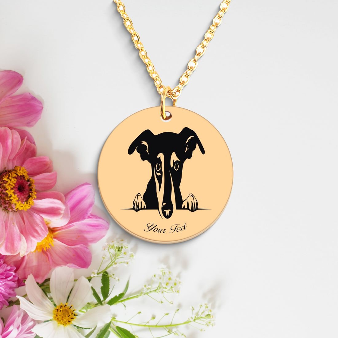 Whippet Dog Portrait Necklace - Personalizable Jewelry