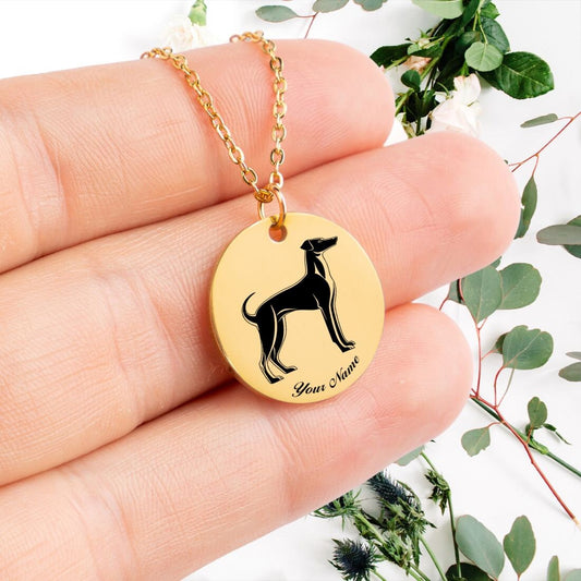 Whippet Dog Portrait Necklace - Personalizable Jewelry