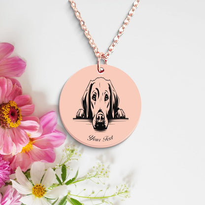 White Labrador Retriever Dog Portrait Necklace - Personalizable Jewelry