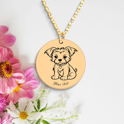 Yorkshire Terrier Dog Portrait Necklace - Personalizable Jewelry