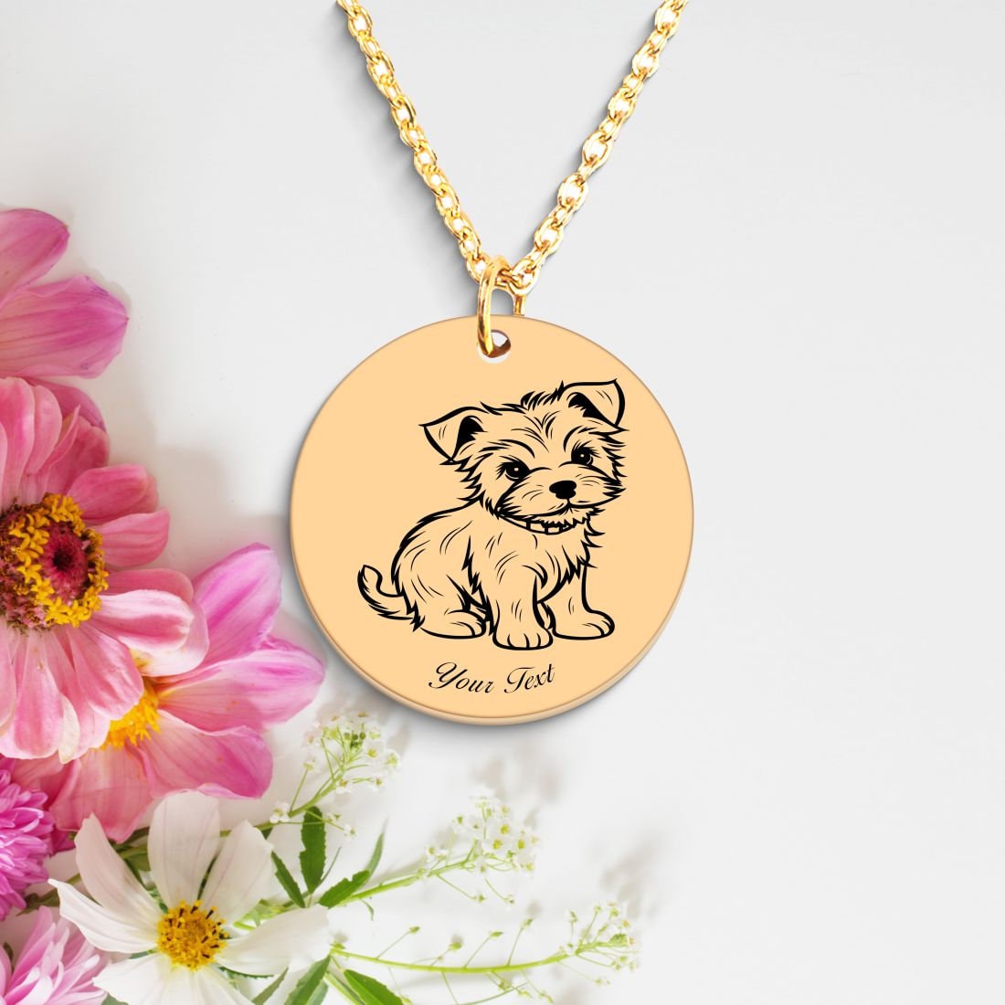 Yorkshire Terrier Dog Portrait Necklace - Personalizable Jewelry