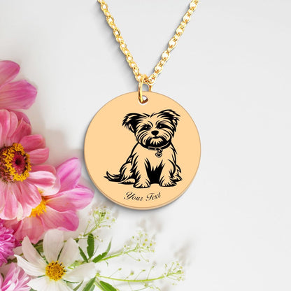 Yorkshire Terrier Dog Portrait Necklace - Personalizable Jewelry