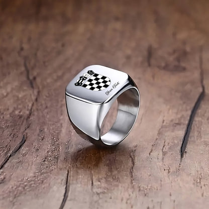 Croatia Emblem Ring, Stainless Steel Men Ring Silver Engraved Hrvatska, Your Name Ring, Gift for him Father brother boyfriend
