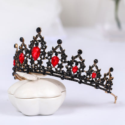 Red Rhinestone Crystal Wedding Crown Tiara