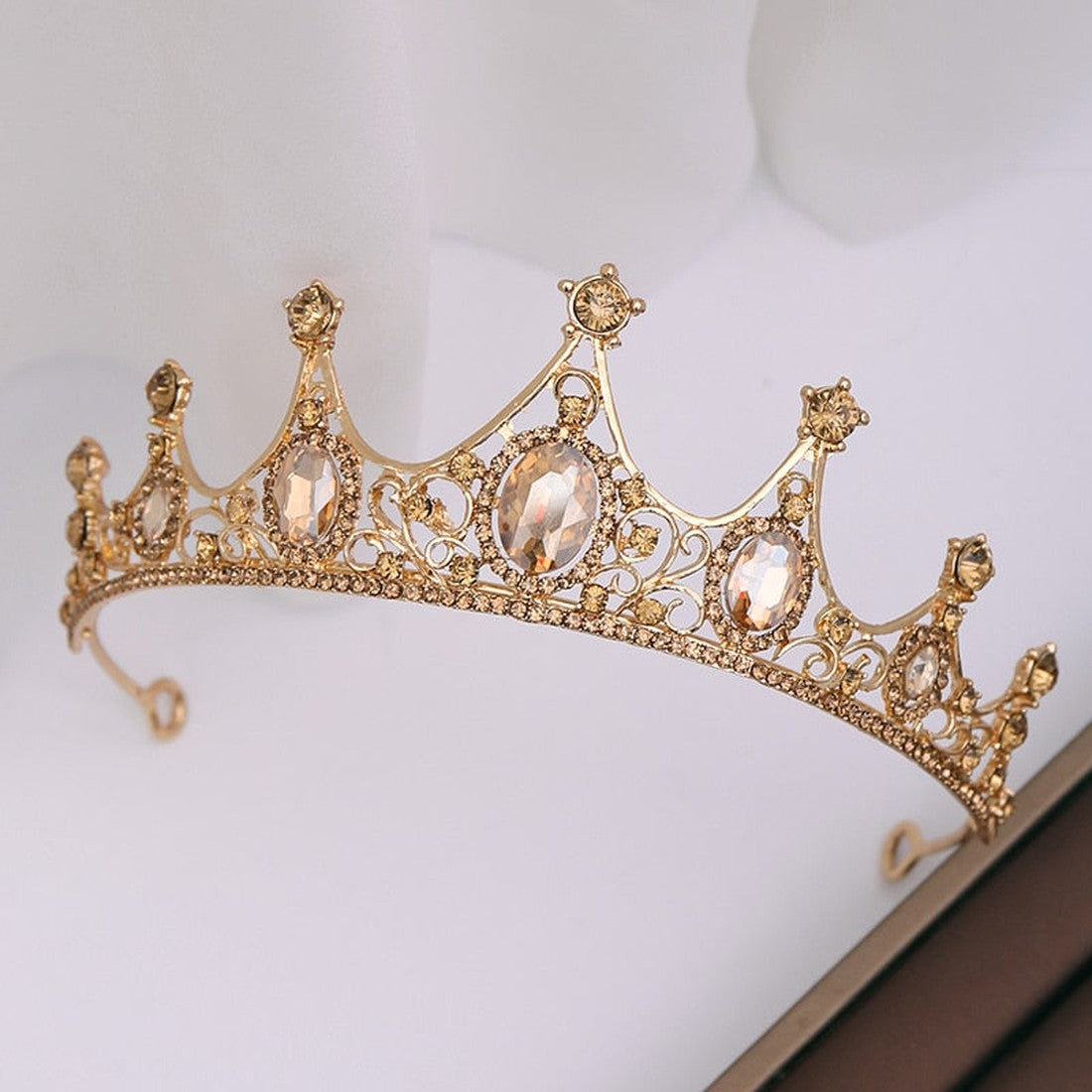Champagne Wedding Crown Rhinestone Bride Headdress Crown Queen Tiara crown Bridal hair jewelry