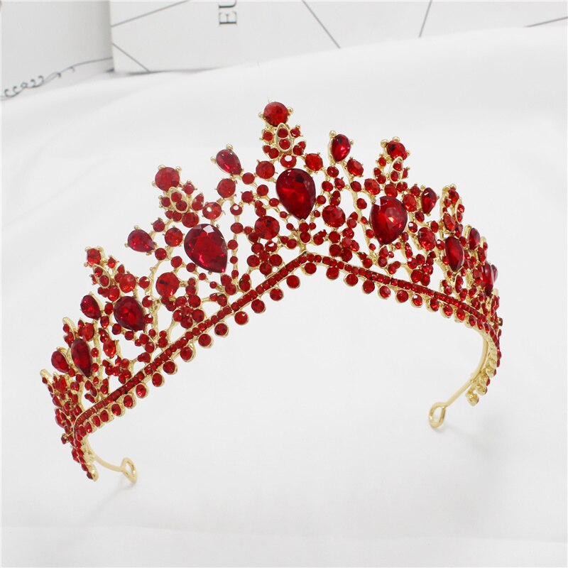 Vintage Water Drop Crystal Crown Headband for Princess Tiaras Party Dress Bridal Diadem Accessory