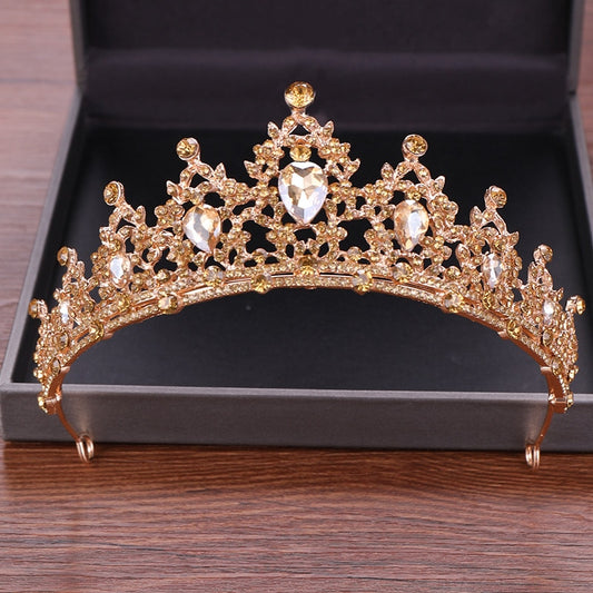 Golden Wedding Crown Crystal Bride Tiaras