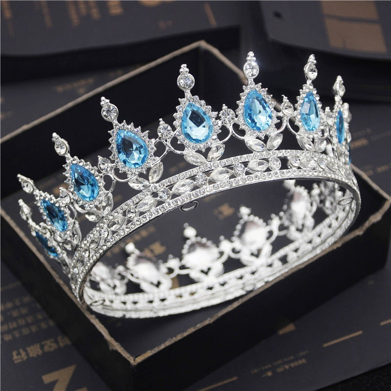 Crystal Queen Tiara Crown Pageant Diadem Wedding