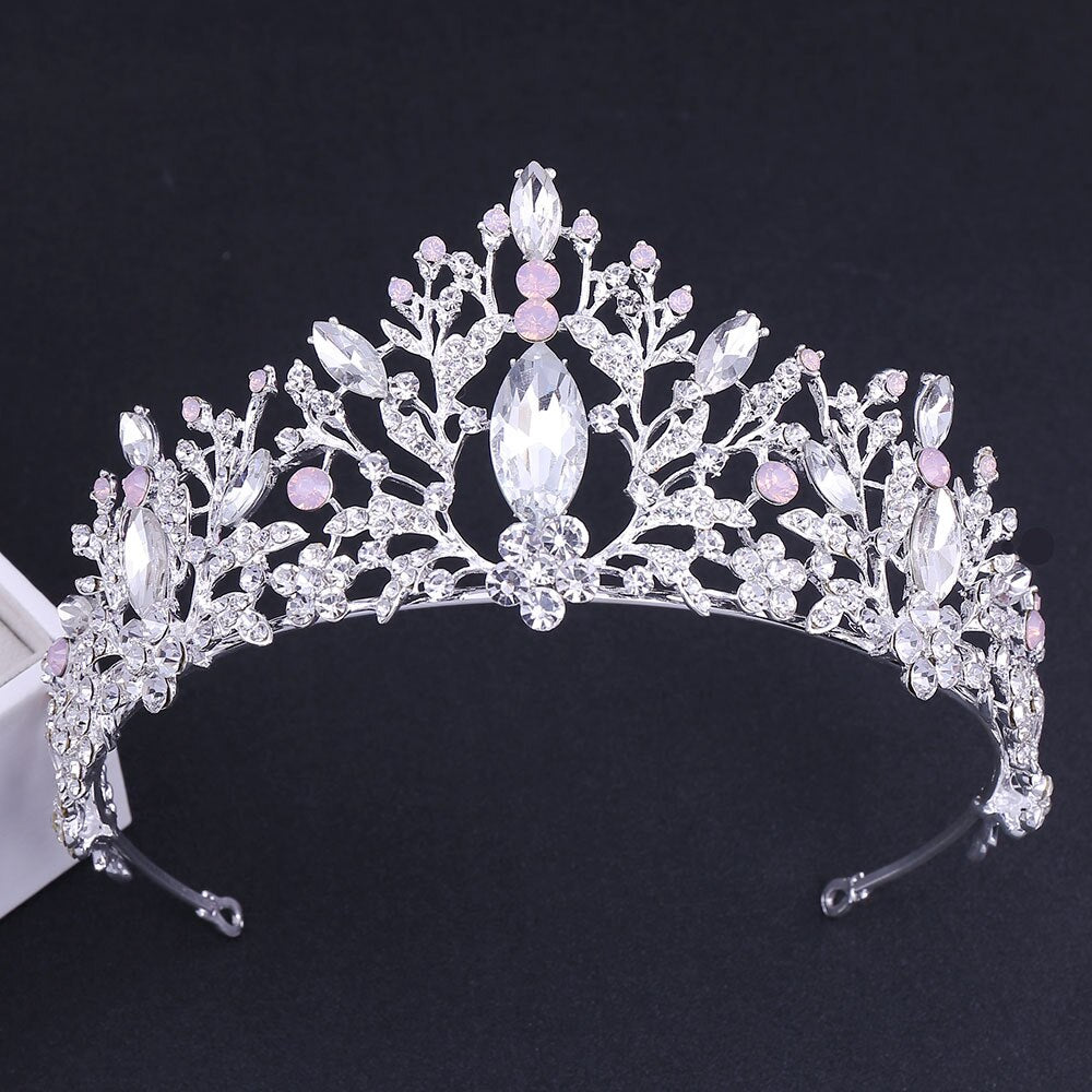 Baroque Crystal Crown Headbands for Princess Tiaras Rhinestone Diadem Party Pageant Bridal