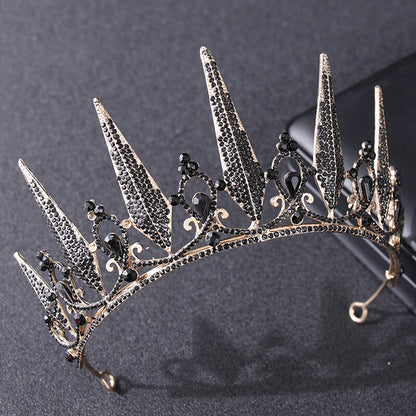 Baroque Black Crystal Rhinestone Princess Tiaras And Crowns