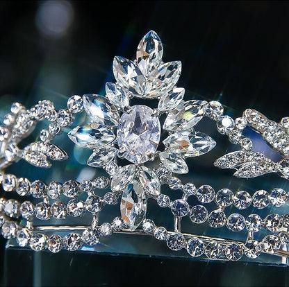 Baroque Crystal Crown Bridal Headpiece woman Rhinestones Tiaras Bride Party Crowns Wedding