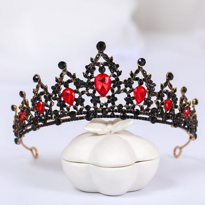 Red Rhinestone Crystal Wedding Crown Tiara