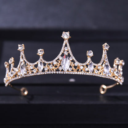Baroque Retro Black Crystal Crowns And Tiaras