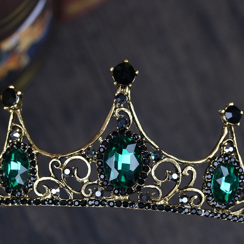 Elegant Baroque Green Crystal Tiara Crown Women Girls, bridal tiara set,flower girl tiara,prism