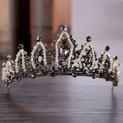 Baroque Luxury Rhinestone Bridal Crown and Tiara