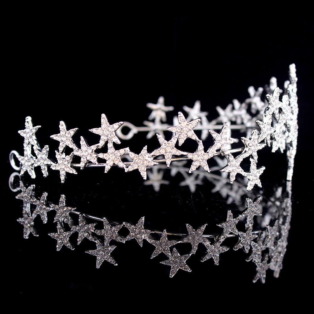 Handmade Crystal Star bands Vintage Rhinestone Bridal Tiaras Crown Headband Wedding Tiara