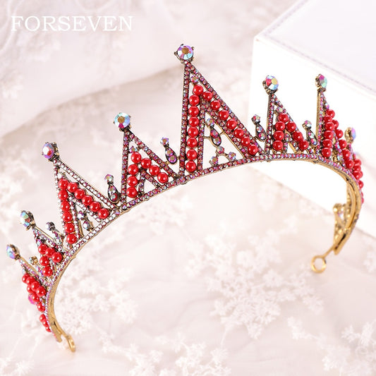 Red Queen Crown Crystal Bridal Tiaras