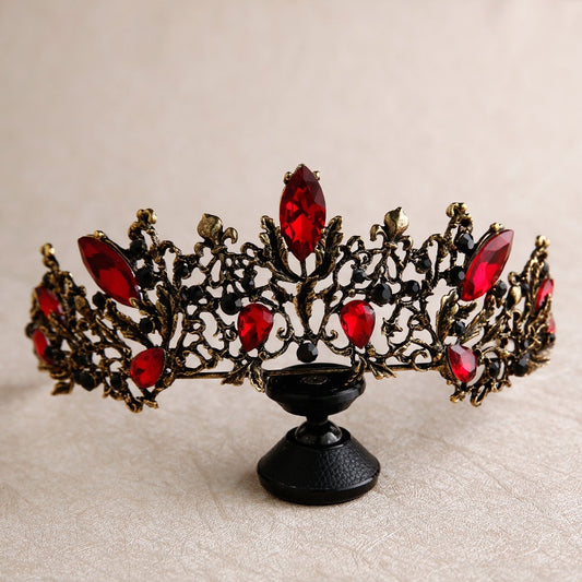 Red Bridal Tiara Crown Pageant Diadem