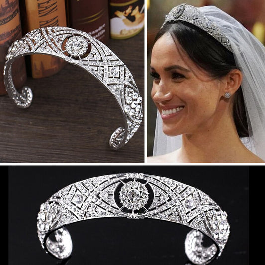 Luxury Silver Color Crystal Royal Crowns Tiaras