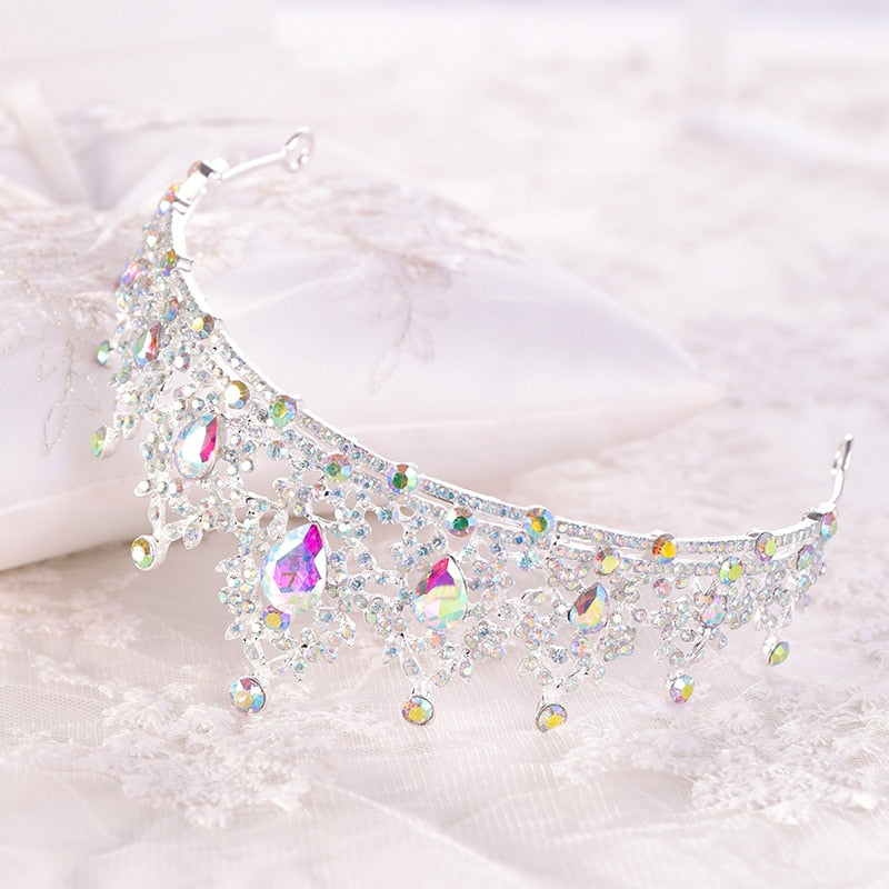 Colorful Crystal Crown Bridal Tiaras and Headpieces