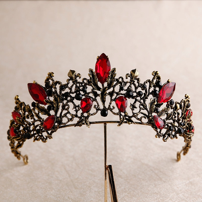 Red Bridal Tiara Crown Pageant Diadem
