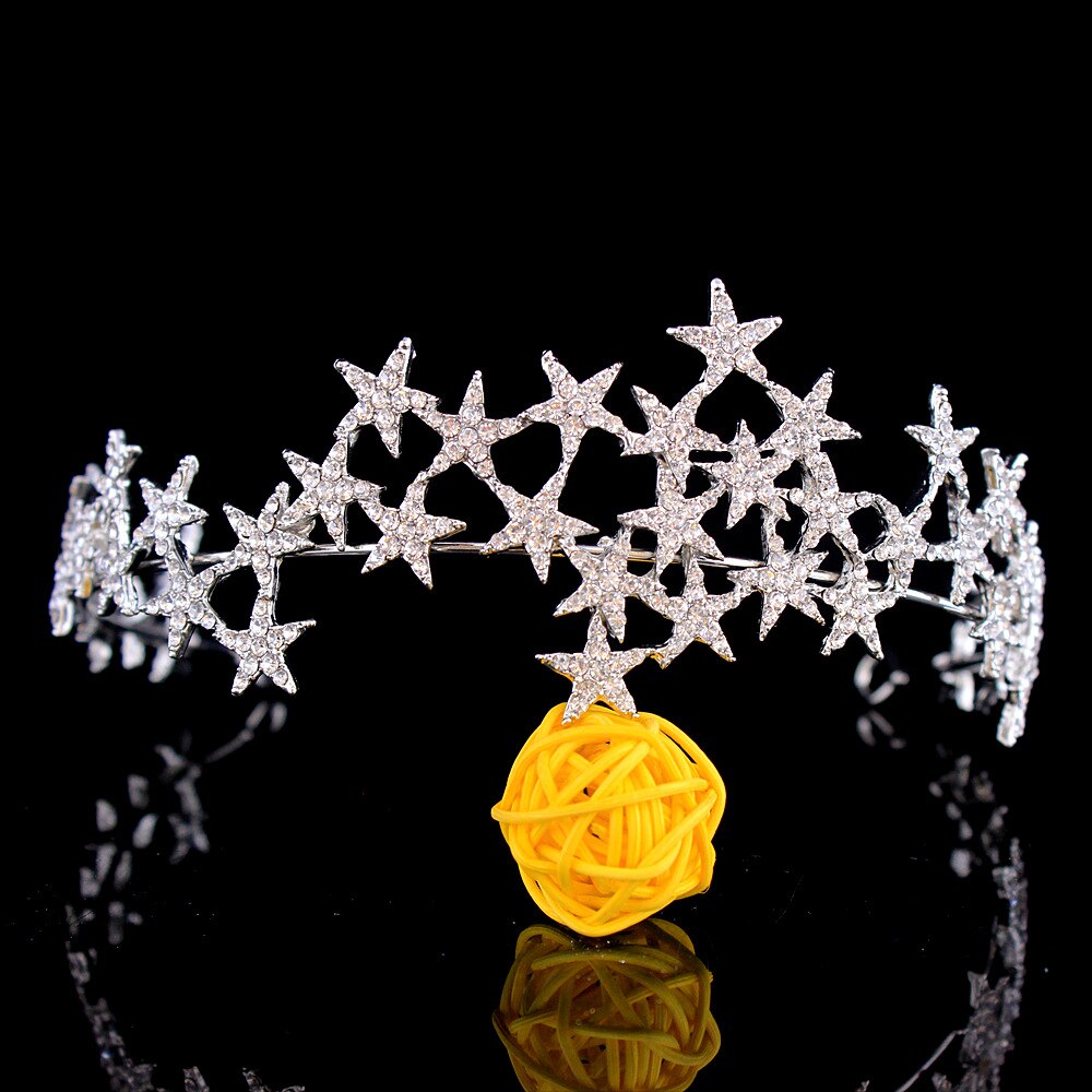 Handmade Crystal Star bands Vintage Rhinestone Bridal Tiaras Crown Headband Wedding Tiara