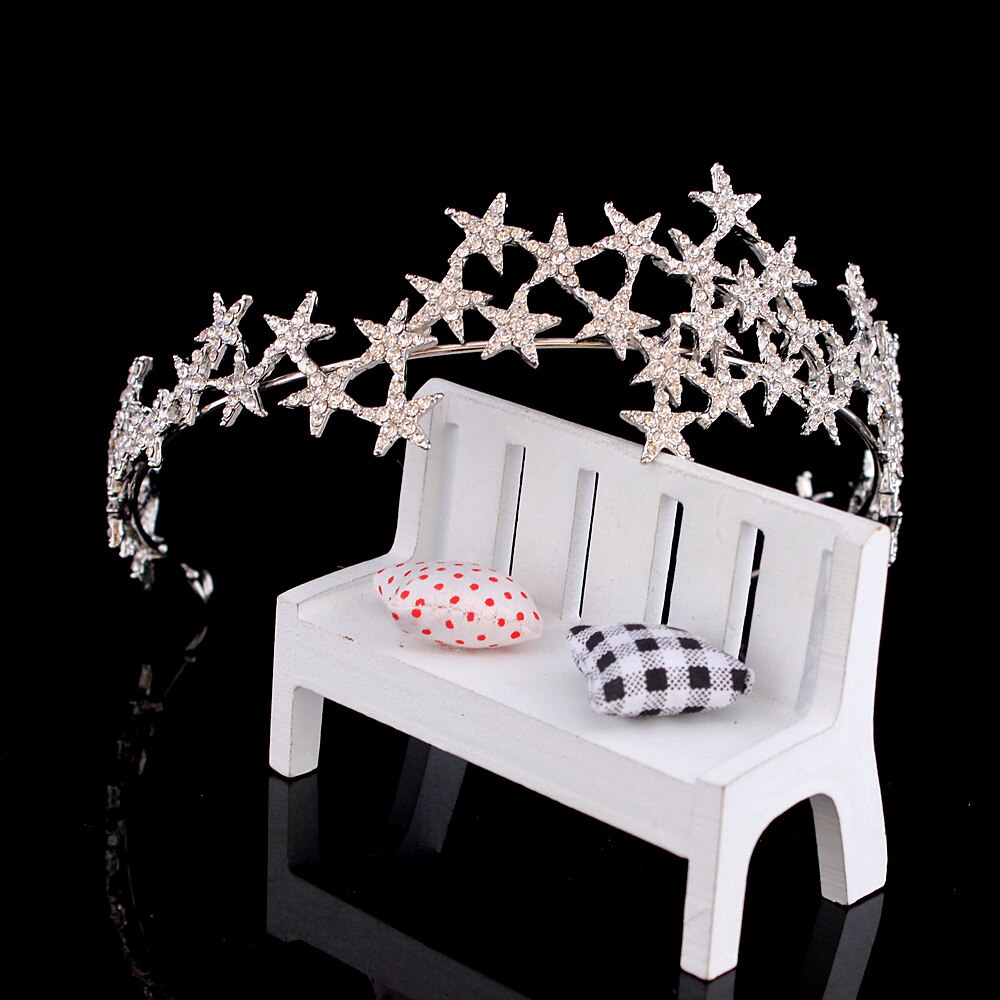 Handmade Crystal Star bands Vintage Rhinestone Bridal Tiaras Crown Headband Wedding Tiara