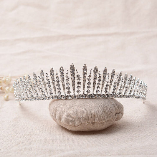 Gorgeous Silver Color Crystal Bridal Tiaras Crown Rhinestone Pageant Bridal Wedding Headpiece