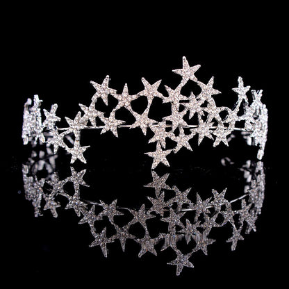 Handmade Crystal Star bands Vintage Rhinestone Bridal Tiaras Crown Headband Wedding Tiara