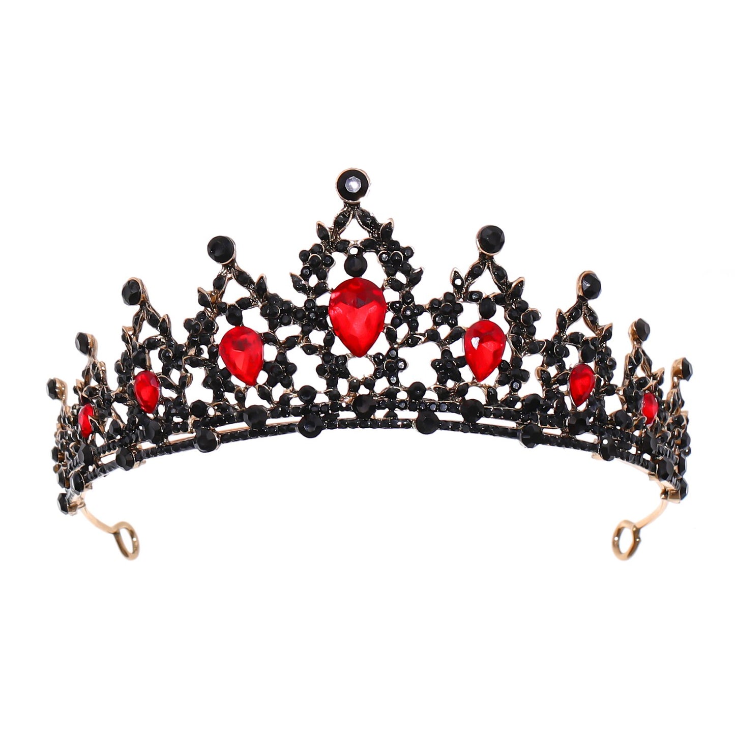 Red Rhinestone Crystal Wedding Crown Tiara