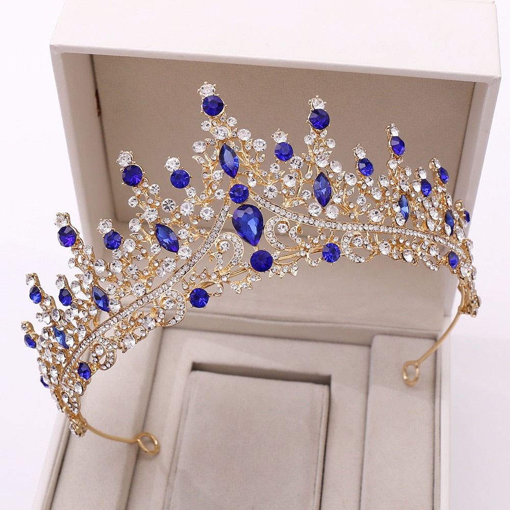 Baroque Rose Gold Crystal Bridal Crown Rhinestone, bridal tiara set,flower girl tiara,prism tiara,we