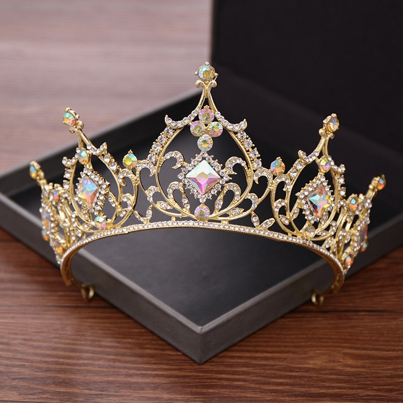 Colorful Crystal Crown For Bride