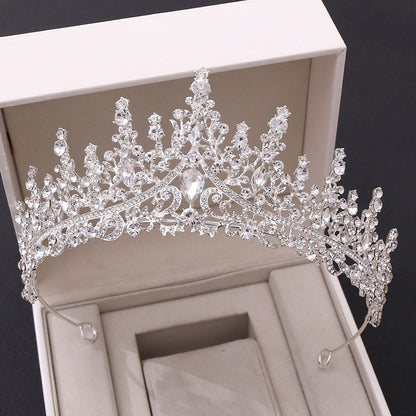 Baroque Rose Gold Crystal Bridal Crown Rhinestone, bridal tiara set,flower girl tiara,prism tiara,we