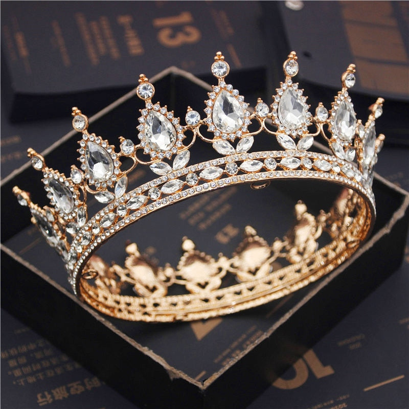 Crystal Queen Tiara Crown Pageant Diadem Wedding