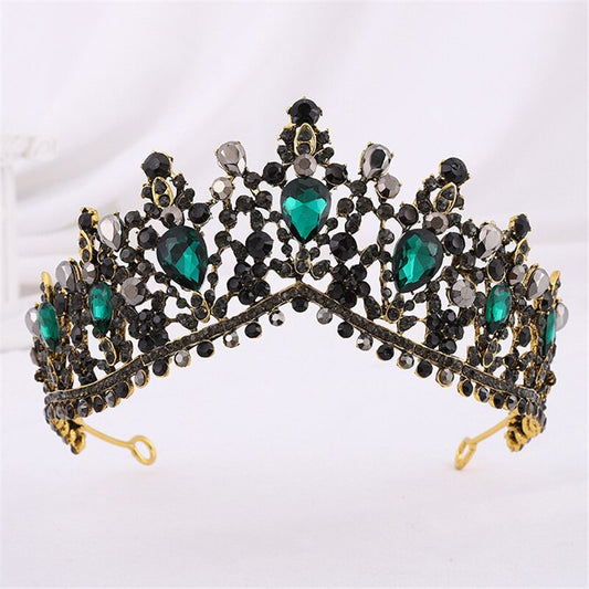Vintage Water Drop Crystal Crown Headband for Princess Tiaras Party Dress Bridal Diadem Accessory