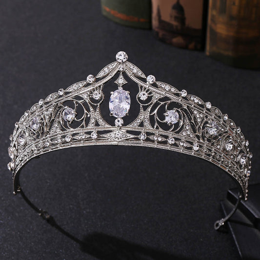 Baroque Rhinestone Bridal Tiaras Cubic Zirconia Crown Crystal Pageant Diadem Headband Wedding