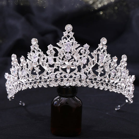 Baroque Cubic Zirconia Crown Crystal Bridal Tiaras Crowns Rhinestone Pageant Diadem band Wedding