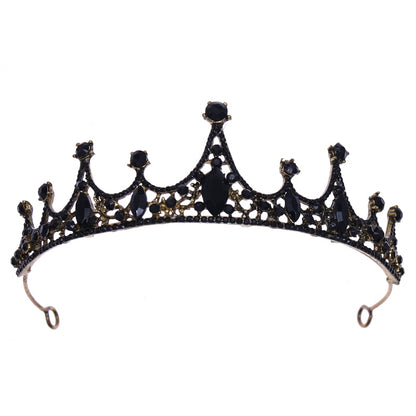 Baroque Retro Black Crystal Crowns And Tiaras