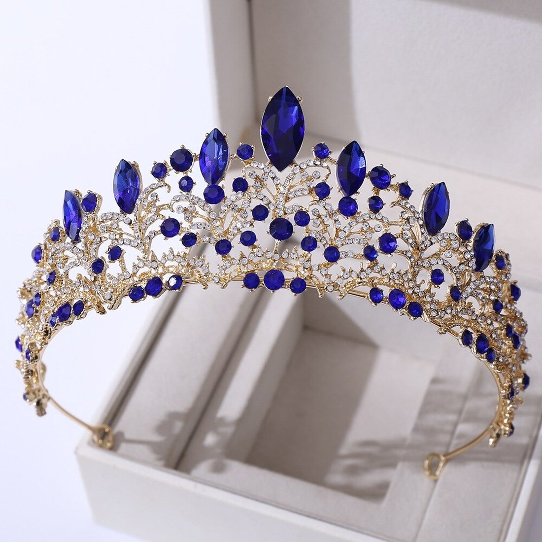 Baroque Rose Gold Crystal Bridal Tiaras And Crowns