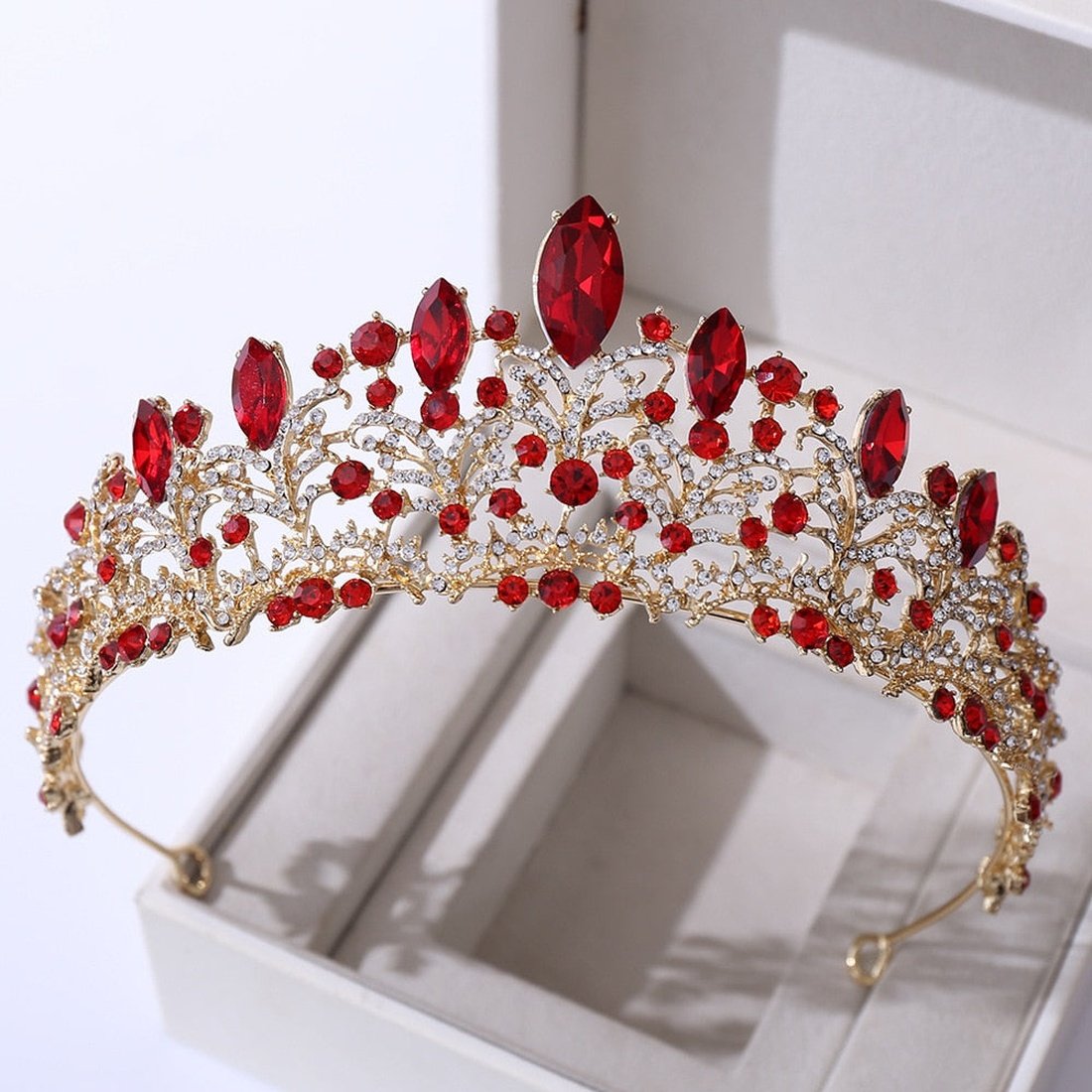 Baroque Rose Gold Crystal Bridal Tiaras And Crowns